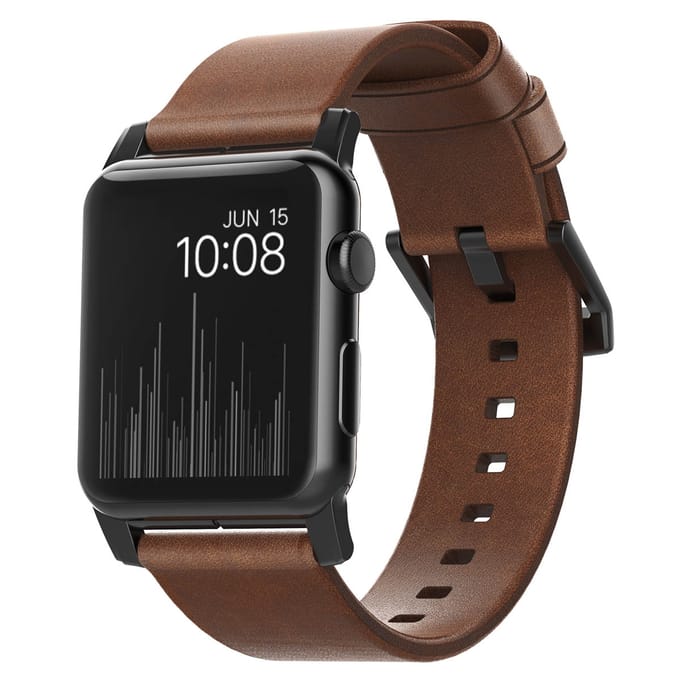 Nomad Modern Band van leder voor de Apple Watch | 44/45/46/49 mm - Brown / Black