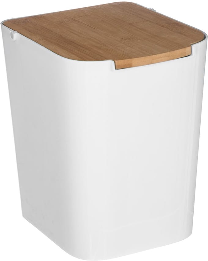 Afvalemmer Anton 5L Bamboe-Wit