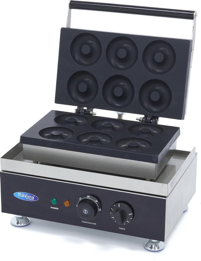 Donutmaker - 6 Donuts - Ø 8 cm - Ingebouwde Timer