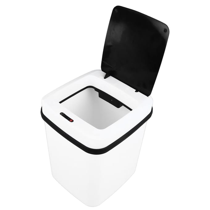 Slimme prullenbak met grote capaciteit, LED-licht, automatische bewegingssensor en knop voor thuisgebruik white