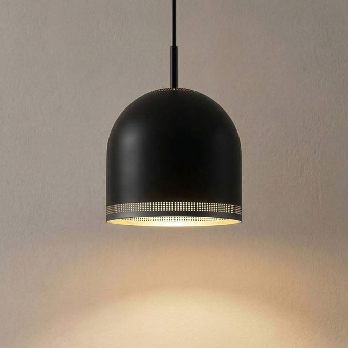 Nola hanglamp Oura, Ø 25 cm, zwart, ijzer, E27