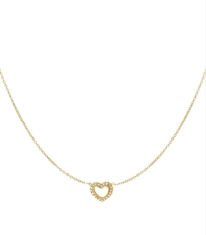 Diamant hart ketting - goud
