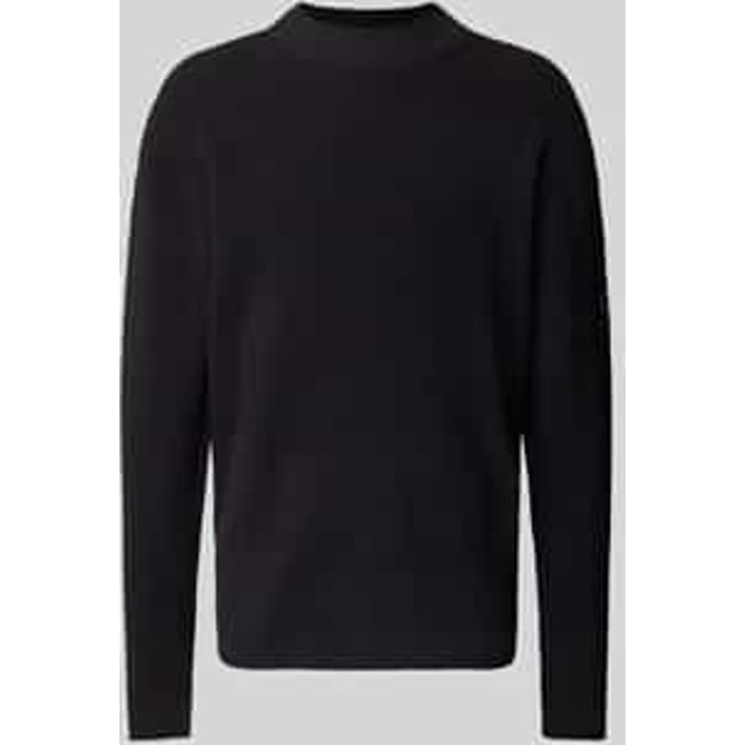 Relaxed fit gebreide pullover met labelpatch