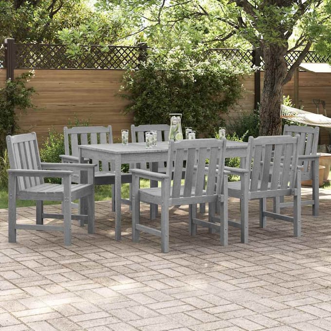 vidaXL Tuinstoel 6 pcs Lichtgrijs 65.5 x 59 x 88 cm Polyetheen