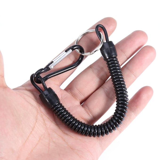 5 Stuks Intrekbare Vis Lanyards Boot Touwen Met Gesp Tackle Veilige Accessoires Zwart zwart