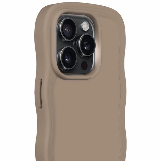 Holdit Wavy Case geschikt voor Apple iPhone 15 Pro - Mocha Brown