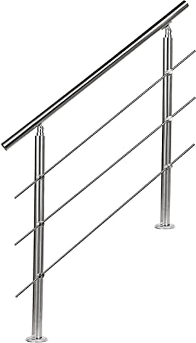 Trapleuning RVS - Balustrade Hek - Veiligheid Verhoging - Verstelbare Hoek - 80 cm - Metaal