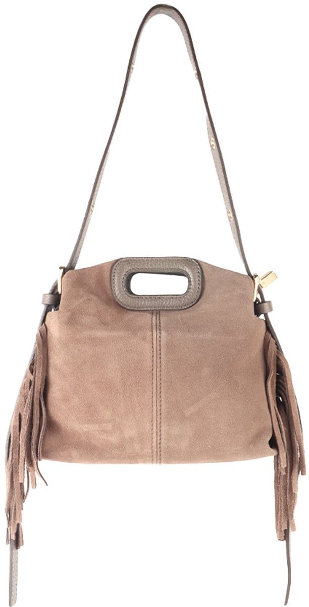 Giuliano Lederen Suede Schoudertas Ziva - Taupe
