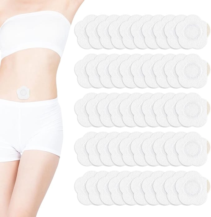 Ricinusolie Pads - Navel Wraps - Wellness Routine - Sterk Absorberend Katoen - 6 cm Diameter - Wit