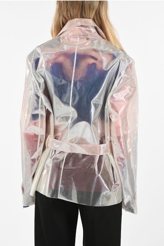 MM0 Enkelrijs trenchcoat in wit