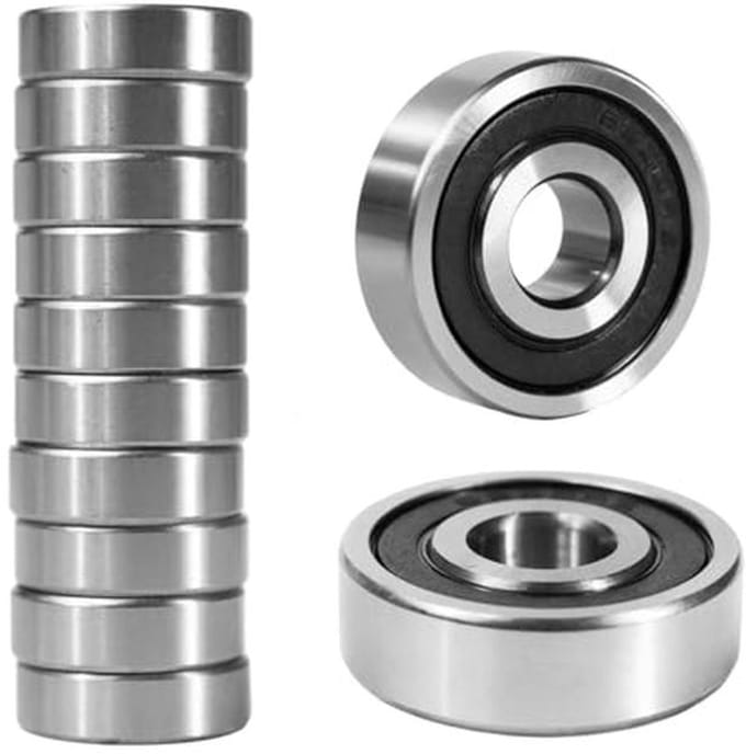 Pack van 10 kogellagers 6200-2RS 10 x 30 x 9 mm - Dubbel afgeschermd, koolstofstaal