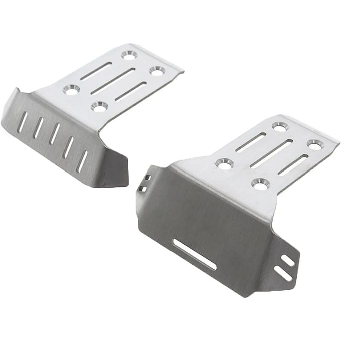 Roestvrijstalen voor- en achterchassispantserbeschermer Vervanging voor Traxxas Sledge 1/8 afstandsbediening zilver