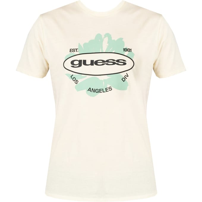 Guess T-Shirt LA Logo Mannen geel