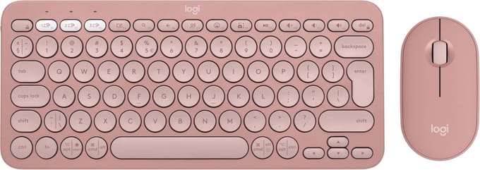 Logitech Pebble 2 Combo - Draadloos Toetsenbord en Muis combinatie - Qwerty US - Rose