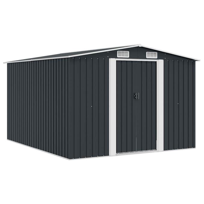 vidaXL - Tuinschuur - 257x298x178 - cm - metaal - antracietkleurig