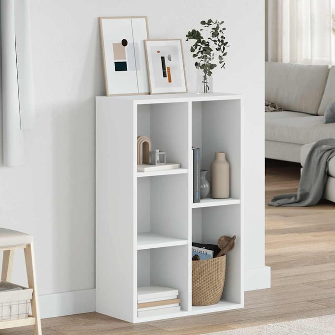 vidaXL - Boekenkast/dressoir - 50x25x80 - cm - bewerkt - hout - wit