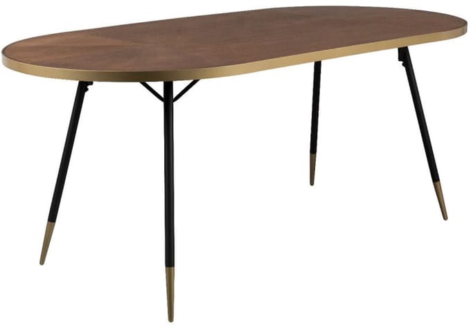 Puur - Lomma eettafel hout 200 cm - bruin/goud