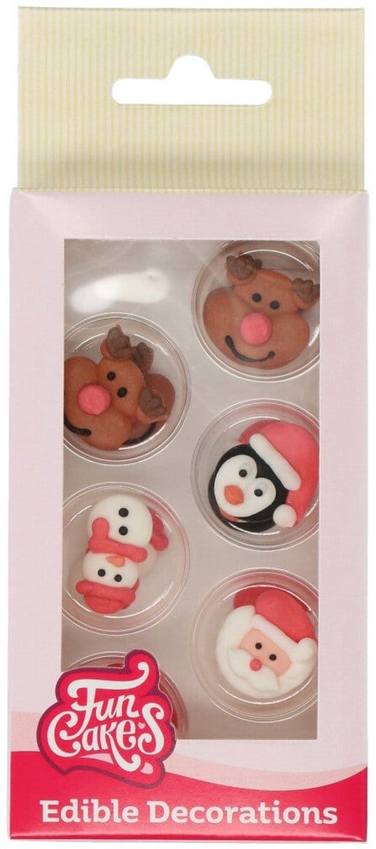 FunCakes Suikerdecoraties - Kerstmis - 12 Stuks - Eetbare Taartdecoratie