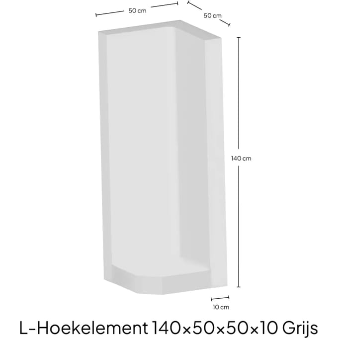 Hoek-L-Element 140x50x50x10cm Zichtbeton