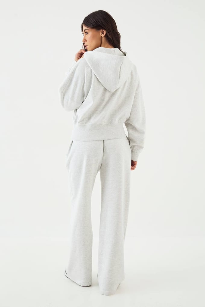 Dames DSGN Studio Script Geborduurde Hooded Trainingspak | Ash Grey | Maat: 2XL