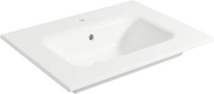 Saqu Fluente Wastafel 1 bak 1 krg 61x46x1 cm Glans Wit