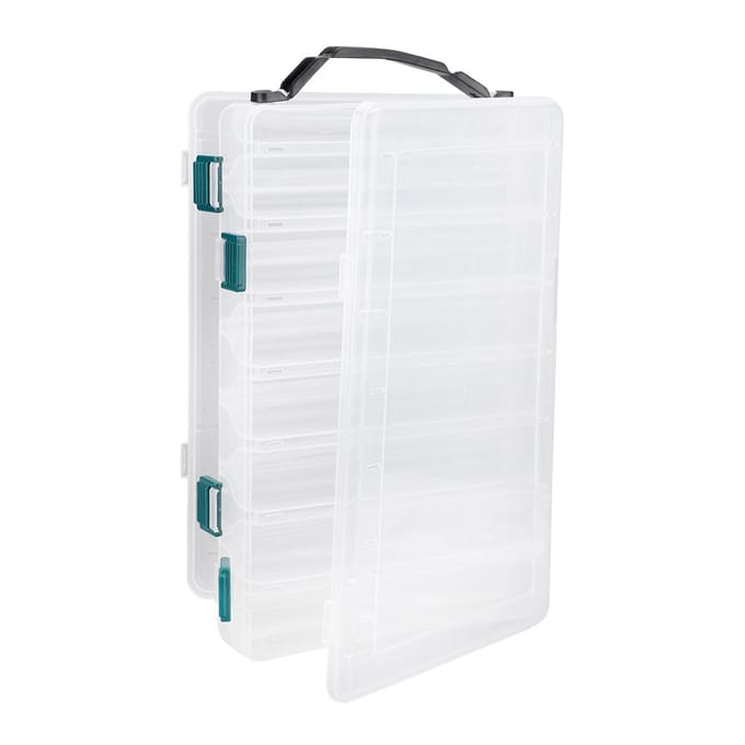 Boîte à appâts de pêche en plastique double face, étui de rangement pour leurres, grande capacité, accessoire 14 compartments