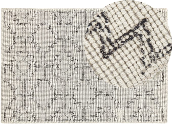 URLA - Vloerkleed - Lichtbeige - 140 x 200 cm - Wol