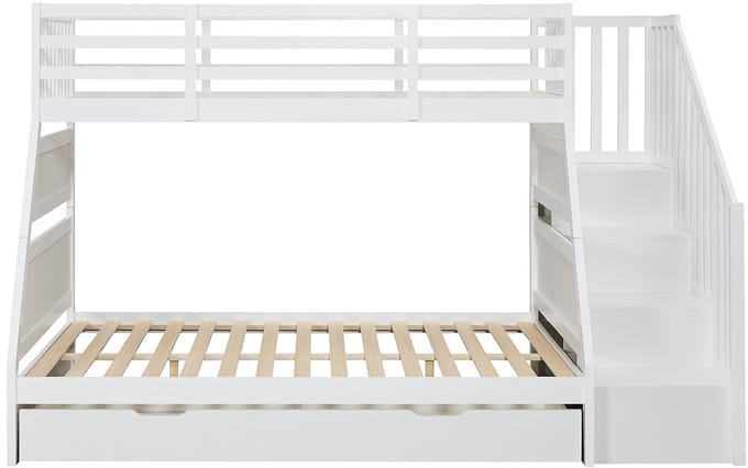 Vente-unique Stapelbed hout wit 90 x 190 cm, 140 x 190 cm