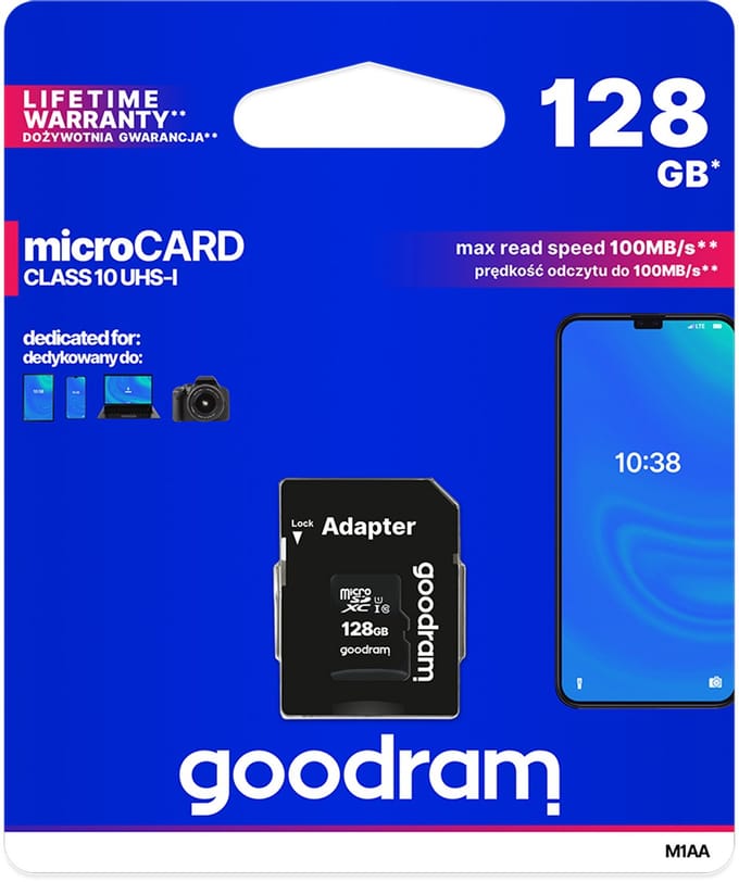 Goodram Serie - Geheugenkaart - microSD 128GB - UHS-I Class 10 - Inclusief SD-adapter