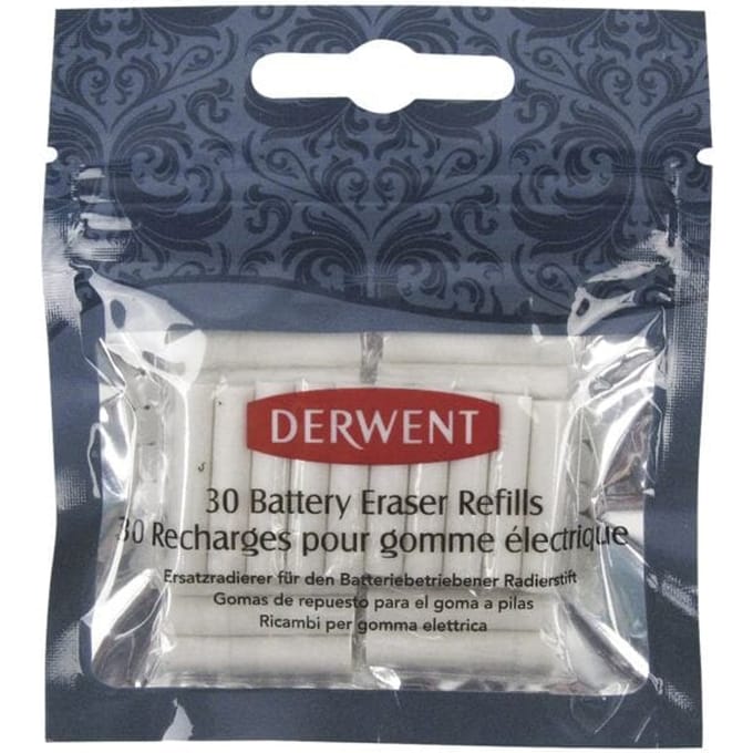 Derwent Vullingen voor Gum op Batterij - 30 Stuks - Wit