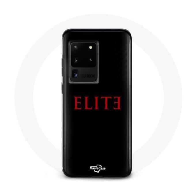 Coque - Samsung - Galaxy S20 Ultra Elite - Logo Rouge - Fond Noir - Protection Rigide noir