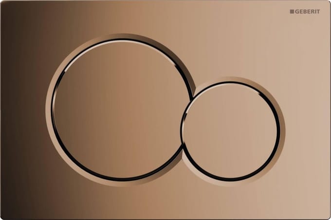 Geberit Sigma01 bedieningsplaat - 2-toets spoeling - ronde knoppen - edel - glans messing goud