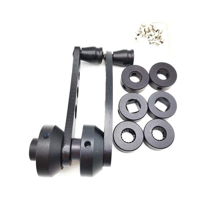 Poignées de manivelle universelles en aluminium chromé noir pour voiture SUV, fenêtre/porte/enrouleur, 2 pièces black