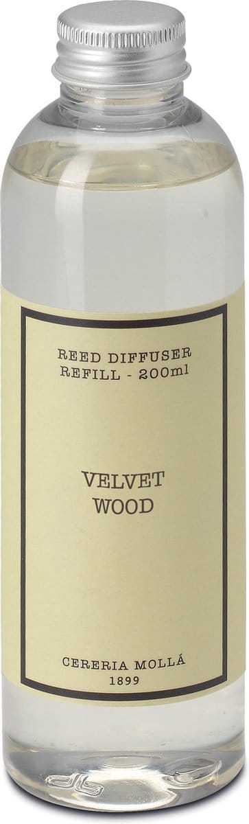 Cereria Mollà 1899 Refill Mikado Geurstokjes navulling 200ml Velvet Wood
