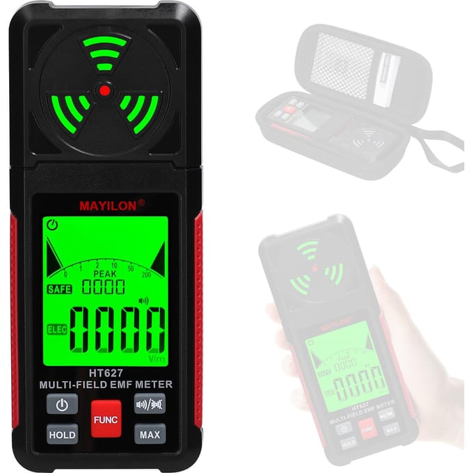 MAYILON Handheld EMF Meter Draagbare Elektromagnetische Stralingsdetector Huishoudelijk Laboratorium veelkleurig