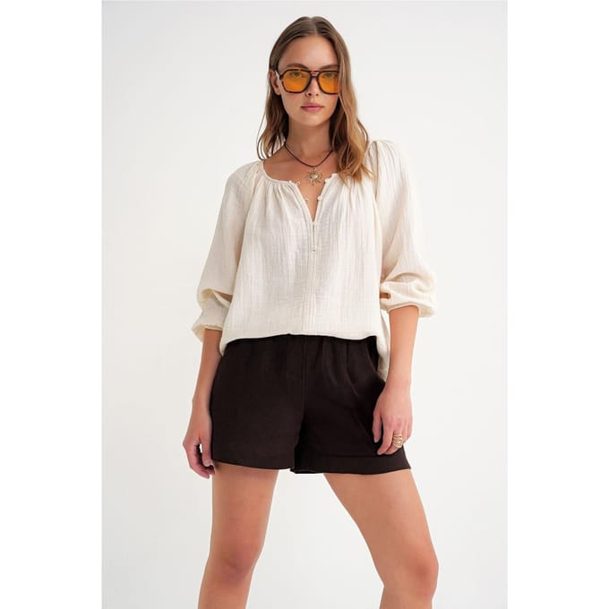 Geknoopte Mousseline Blouse