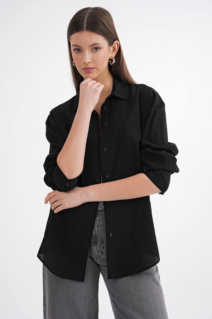Ontspannen Pasvorm Poplin Shirt