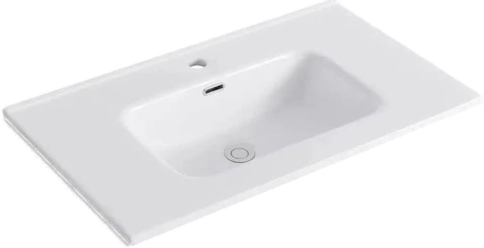 DutchLine - Keramische Wastafel OVI 80CM - Glans wit - 1 Kraangat