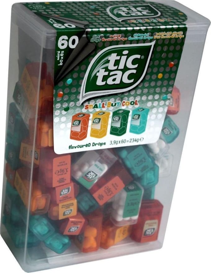 Tic Tac Snoep box met 60 mini's in 4 smaken - 234 gram
