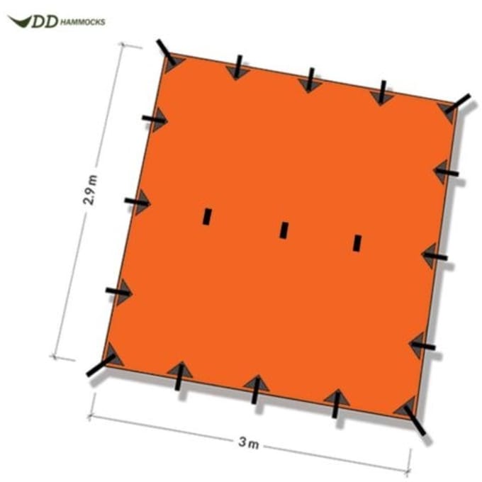 DD Hammocks Superlight Tarp3 - Sunset Orange