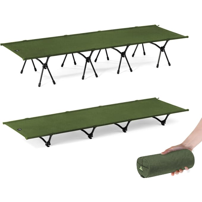 TOMSHOO lit de Camping pliant avec rallonges de jambes lit de couchage de Camping Portable lit d'extérieur pour vert d’armée
