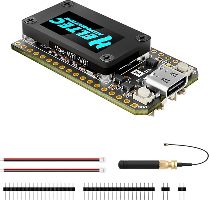 Ontwikkelbord ESP32 LoRa - LoRa V4 Board ESP32 S3 - IoT Projecten - OLED Display Geïntegreerd - 16 MB - Zwart