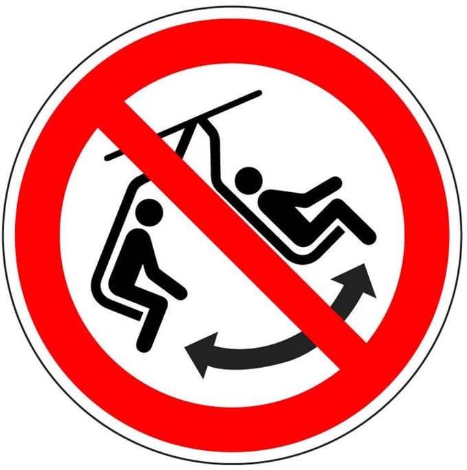 Schommelen verboden sticker - ISO 7010 - P038 400 mm