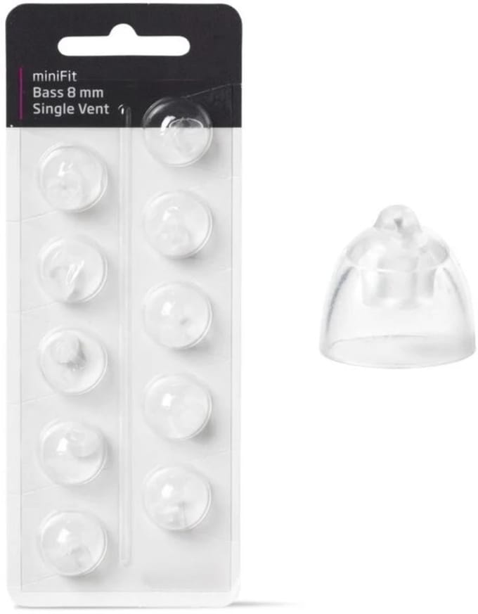 Oticon miniFit Bass tip 8mm enkele venting