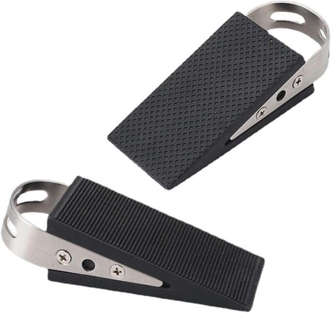 Deurstopper – Deurstoppers Buiten en Binnen– Rubber Spie – RVS – Set 2 – Extra grip
