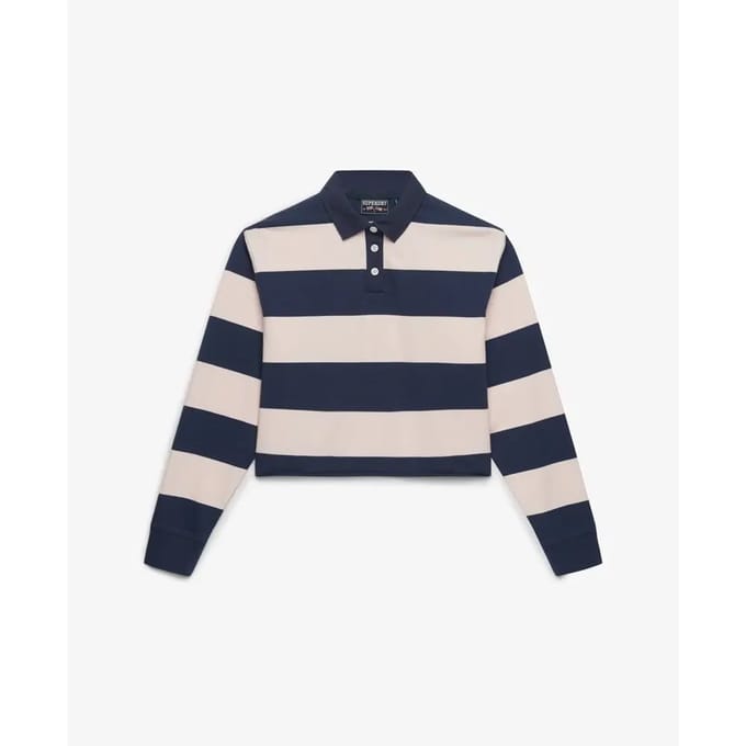 Damespolo met lange mouwen Superdry Athletic Essentials Stripe