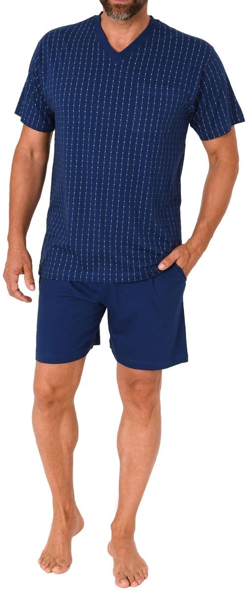 Normann Heren Pyjama Shorty Korte Mouw - Stripe Look