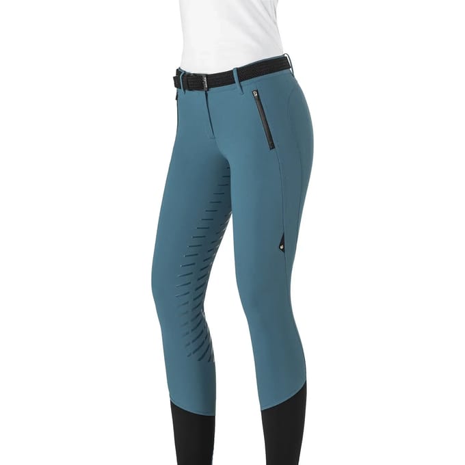 Equiline Knie Grip Dames Rijbroek B-Move Tealblauw Maat : IT44/EU40