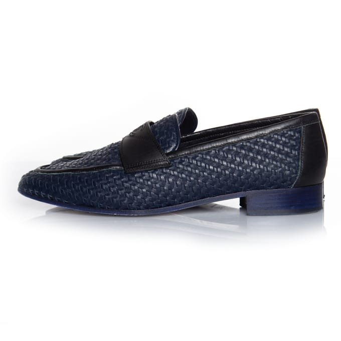 geweven leren mocassins loafer