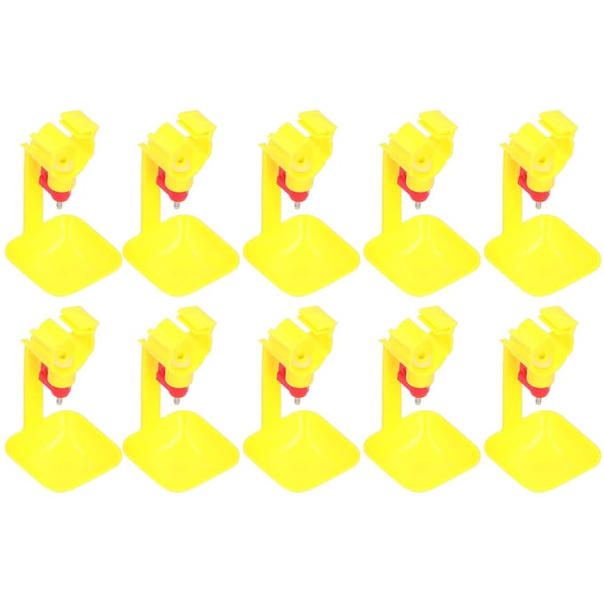 10 stuks kippennippeldrinker met beker 20 ml geïntegreerde automatische drinkbak pluimvee accessoire yellow